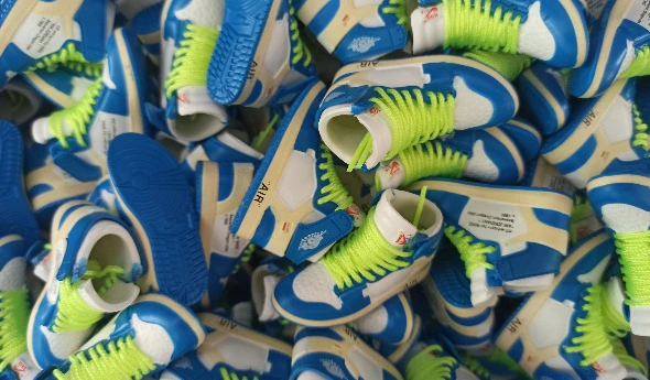 Miniature sneaker keychain samples