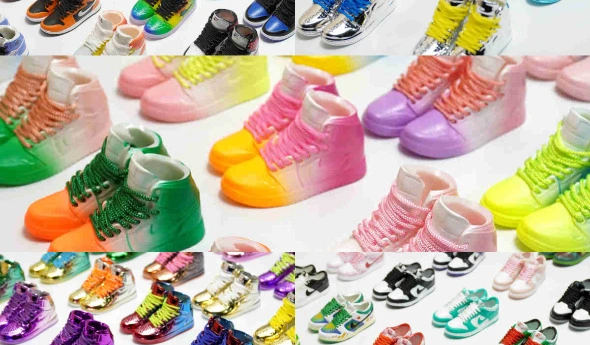 3D mini sneaker keychain product collection